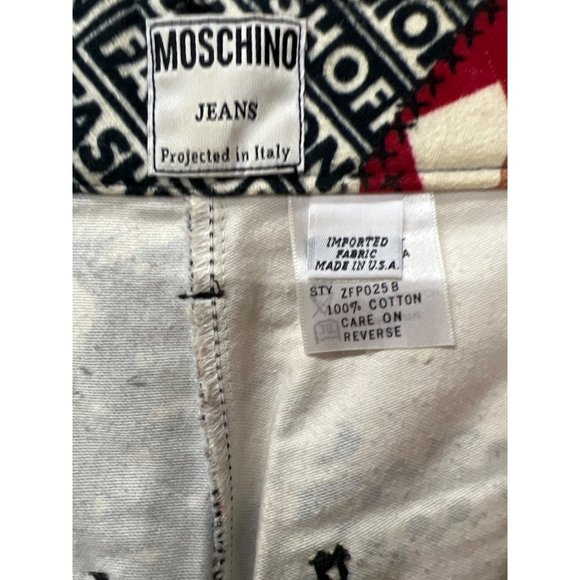 Vintage Moschino Floral Patchwork Pant Trousers Logo Design Pants - Picture 15 of 16